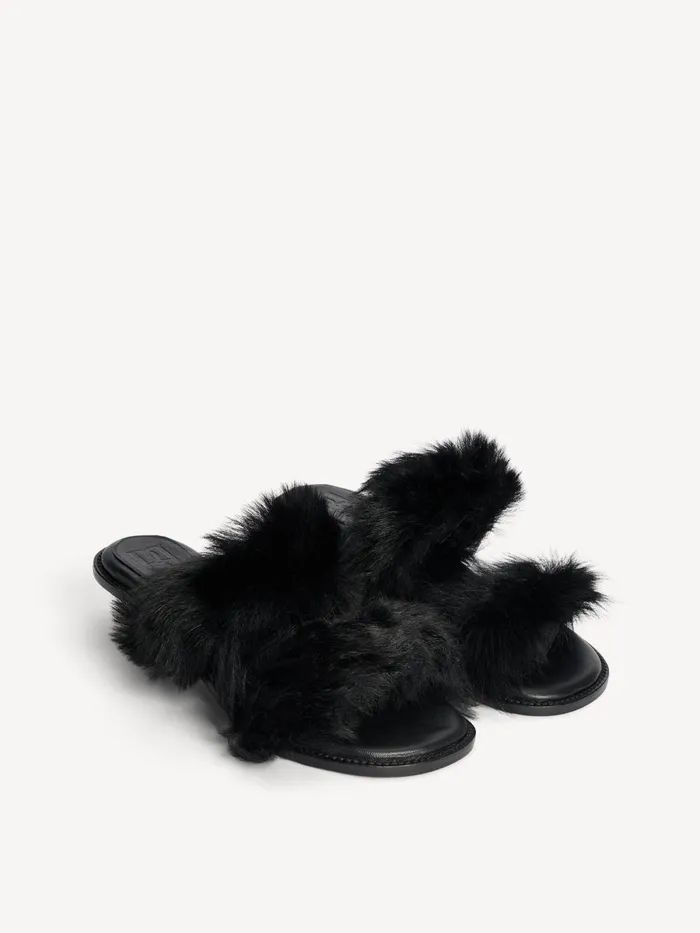 Tianna Shearling Sandals Black Women By Malene Birger Shoes