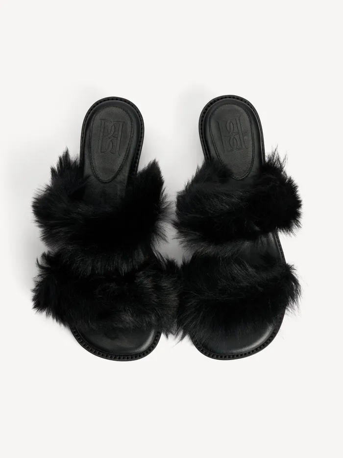 Tianna Shearling Sandals Black Women By Malene Birger Shoes
