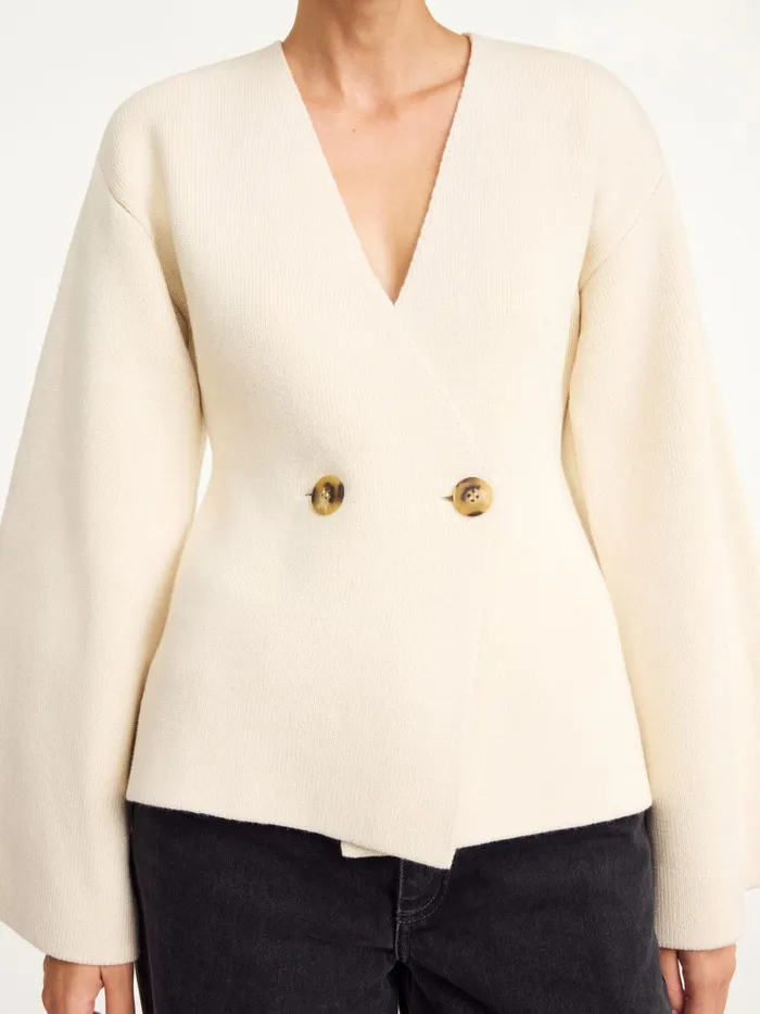 Tinley WoolBlend Cardigan Soft White Women By Malene Birger Knitwear