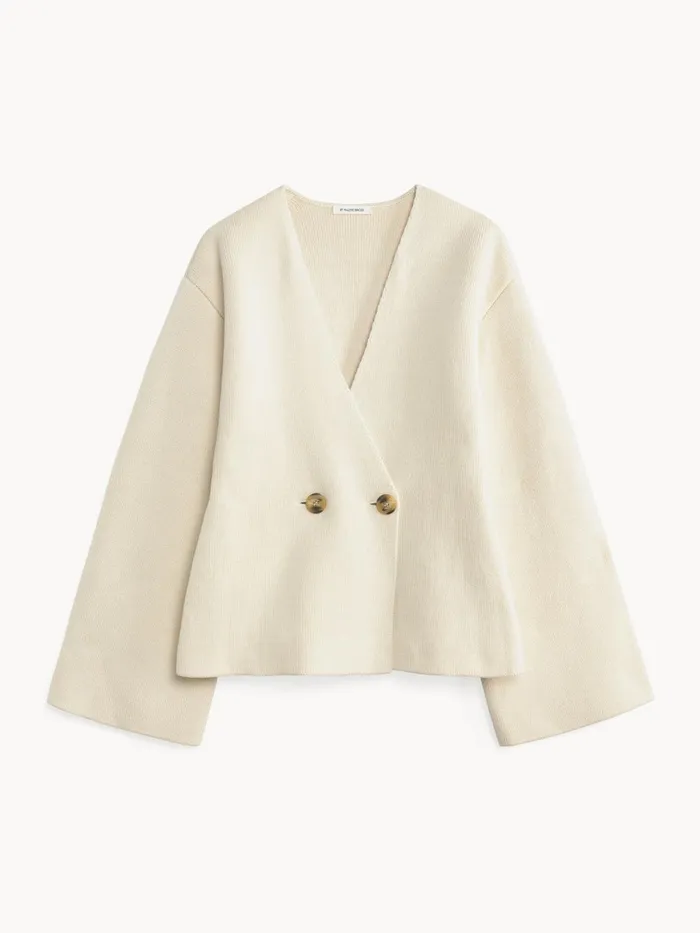 Tinley WoolBlend Cardigan Soft White Women By Malene Birger Knitwear
