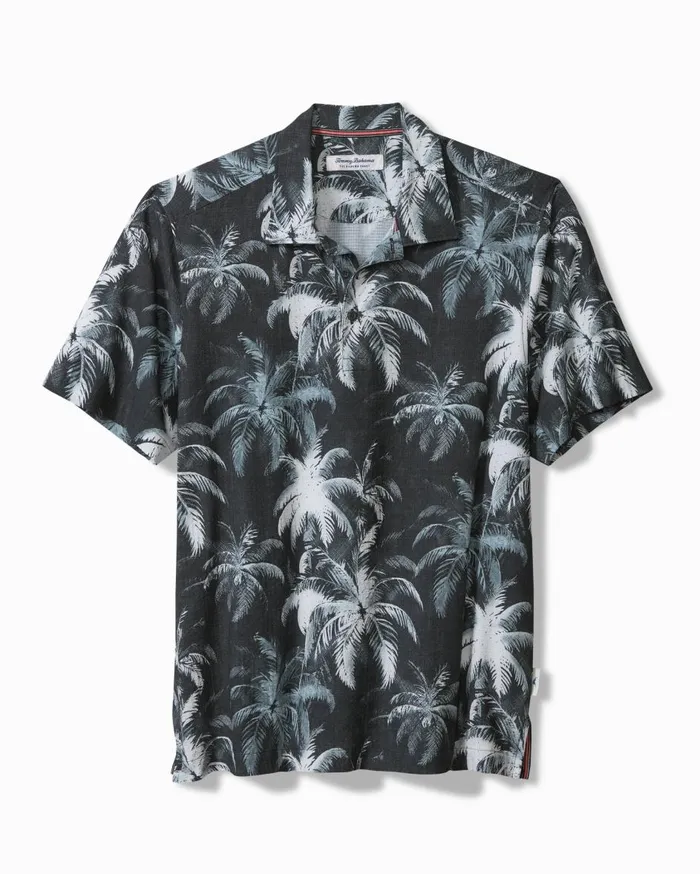 Tommy Bahama Bahama Coast Palm Burst IslandZone Polo Black Men Shirts