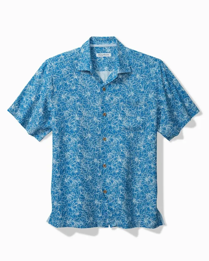Tommy Bahama Big and Tall Nova Wave Bermuda Batik ShortSleeve Shirt Blue Freeze Big and Tall Shirts Tommy Bahama Big and Tall Nova Wave Bermuda Batik ShortSleeve Shirt Blue Freeze Big and Tall Shirts