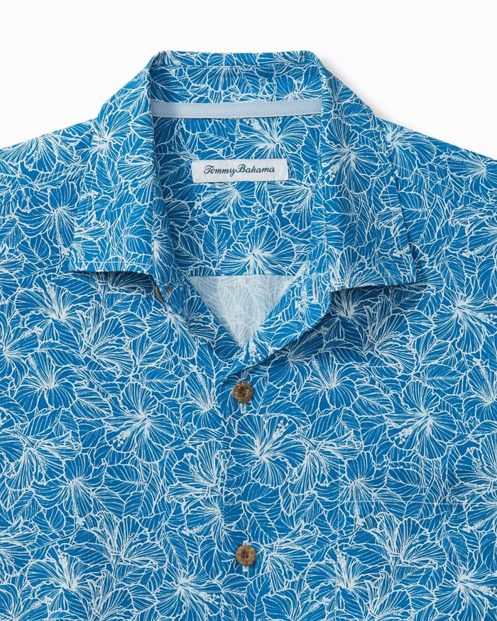 Tommy Bahama Big and Tall Nova Wave Bermuda Batik ShortSleeve Shirt Blue Freeze Big and Tall Shirts Tommy Bahama Big and Tall Nova Wave Bermuda Batik ShortSleeve Shirt Blue Freeze Big and Tall Shirts