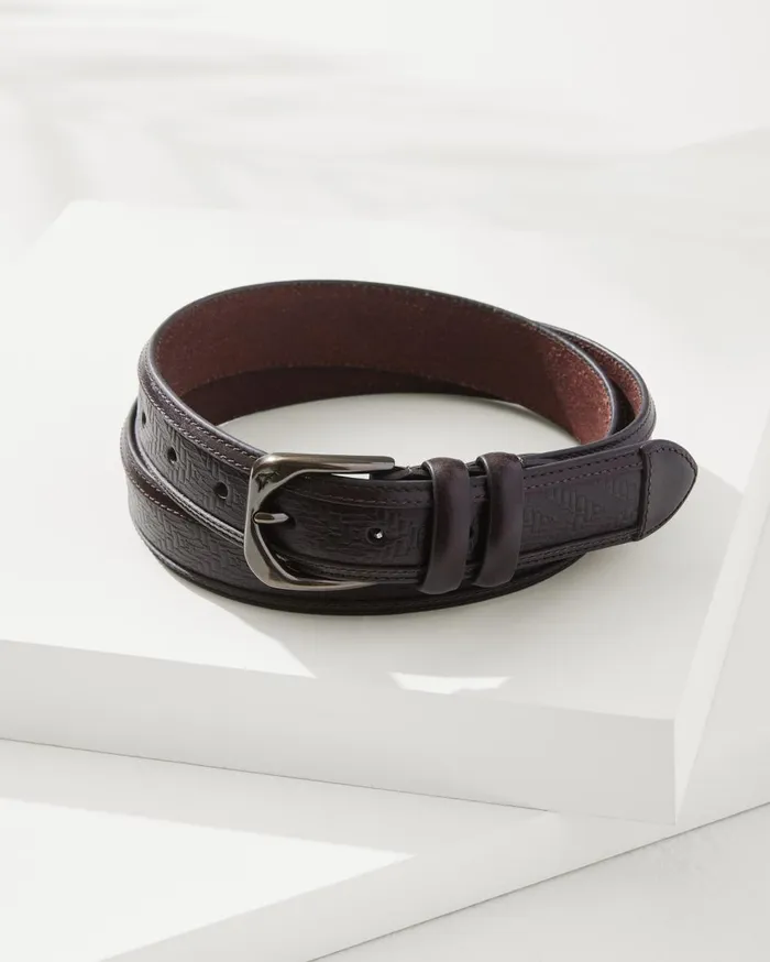 Tommy Bahama Big and Tall Reversible Pebbled Leather Belt Blackcognac Big and Tall Big and Tall Belts
