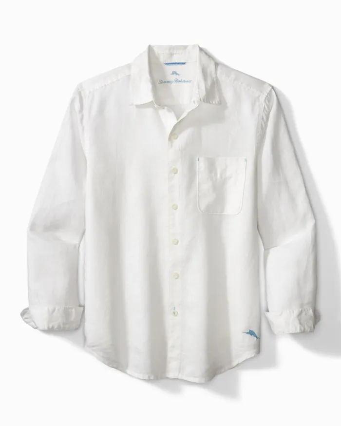 Tommy Bahama Big and Tall Sea Glass Breezer Linen Shirt White Big and Tall Shirts Tommy Bahama Big and Tall Sea Glass Breezer Linen Shirt White Big and Tall Shirts