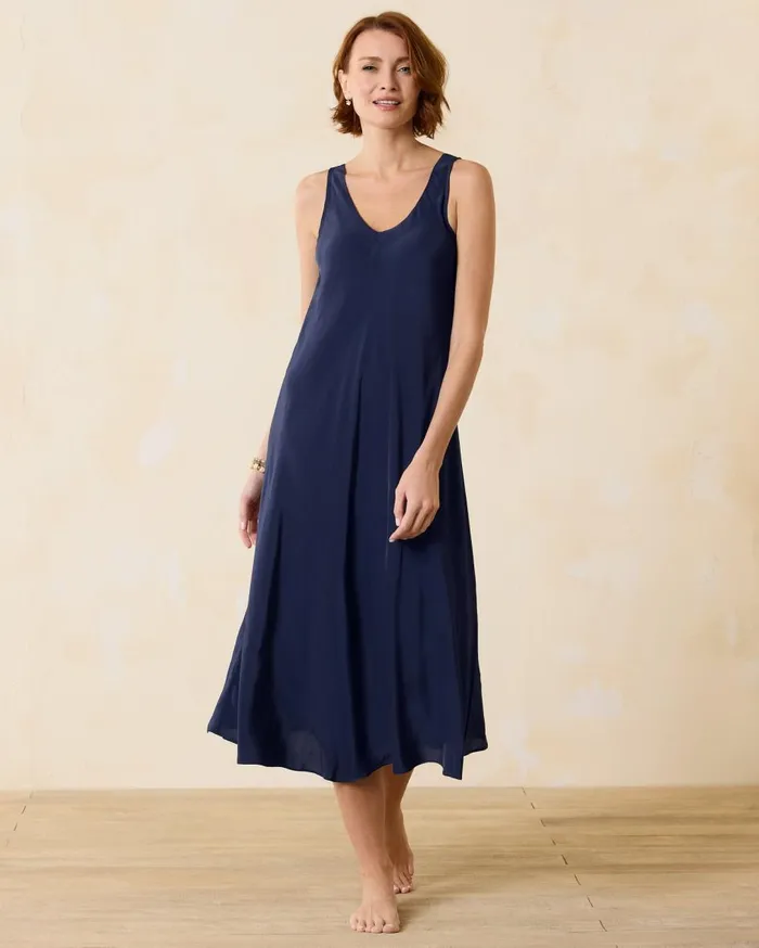 Tommy Bahama Calypso Crepe BiasCut Coverup Dress Mare Navy Women Dresses Tommy Bahama Calypso Crepe BiasCut Coverup Dress Mare Navy Women Dresses