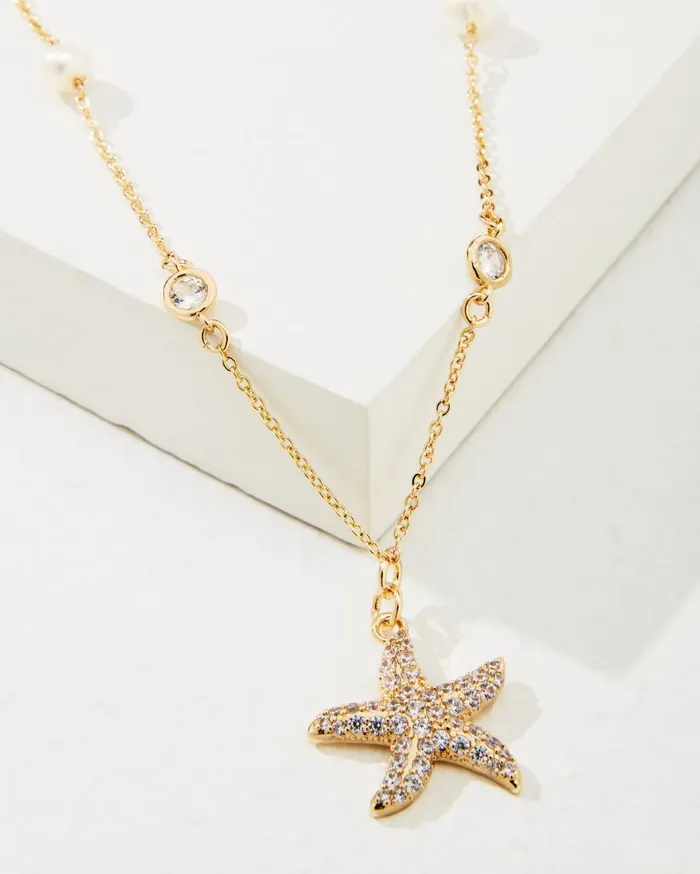 Tommy Bahama Crystal Collection Gold Starfish Pearl Necklace Gold Women Jewelry Collections Tommy Bahama Crystal Collection Gold Starfish Pearl Necklace Gold Women Jewelry Collections