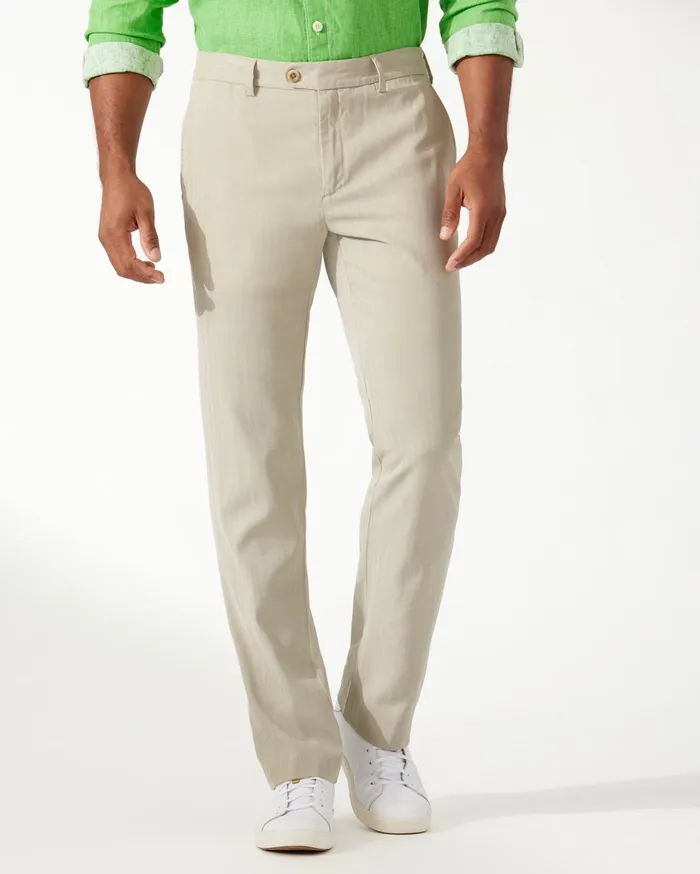 Tommy Bahama Havana Herringbone Pleated Pants Ink Men Pants and Chinos