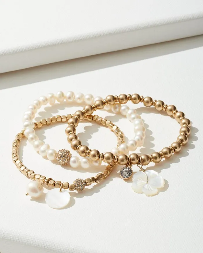 Tommy Bahama Island Essence Stretch Charm Bracelet Set Gold Women Jewelry Collections Tommy Bahama Island Essence Stretch Charm Bracelet Set Gold Women Jewelry Collections