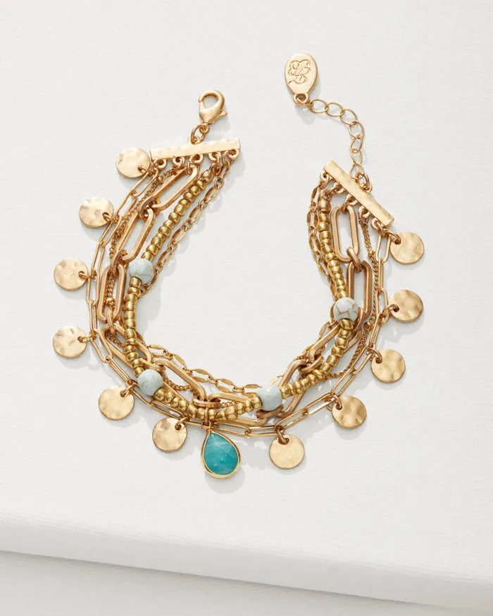 Tommy Bahama Kihei Collection Layered Charm Bracelet Gold Women Jewelry Collections Tommy Bahama Kihei Collection Layered Charm Bracelet Gold Women Jewelry Collections