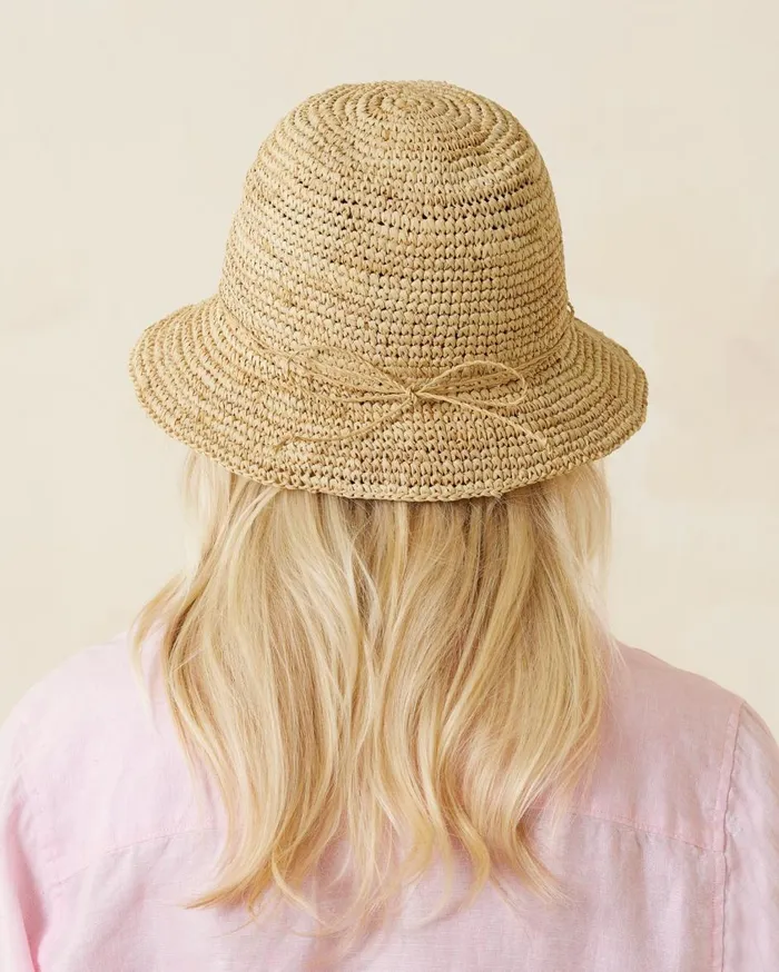 Tommy Bahama Packable Raffia Bucket Hat Deep Water Blue Women Hats and Caps Tommy Bahama Packable Raffia Bucket Hat Deep Water Blue Women Hats and Caps