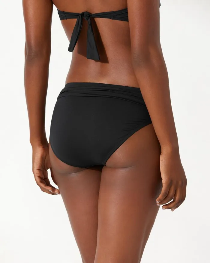 Tommy Bahama Pearl Clara Wrap OnePiece Swimsuit Black Women Pearl Solids Tommy Bahama Pearl Clara Wrap OnePiece Swimsuit Black Women Pearl Solids