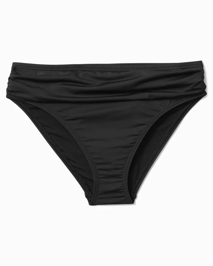 Tommy Bahama Pearl Clara Wrap OnePiece Swimsuit Black Women Pearl Solids Tommy Bahama Pearl Clara Wrap OnePiece Swimsuit Black Women Pearl Solids