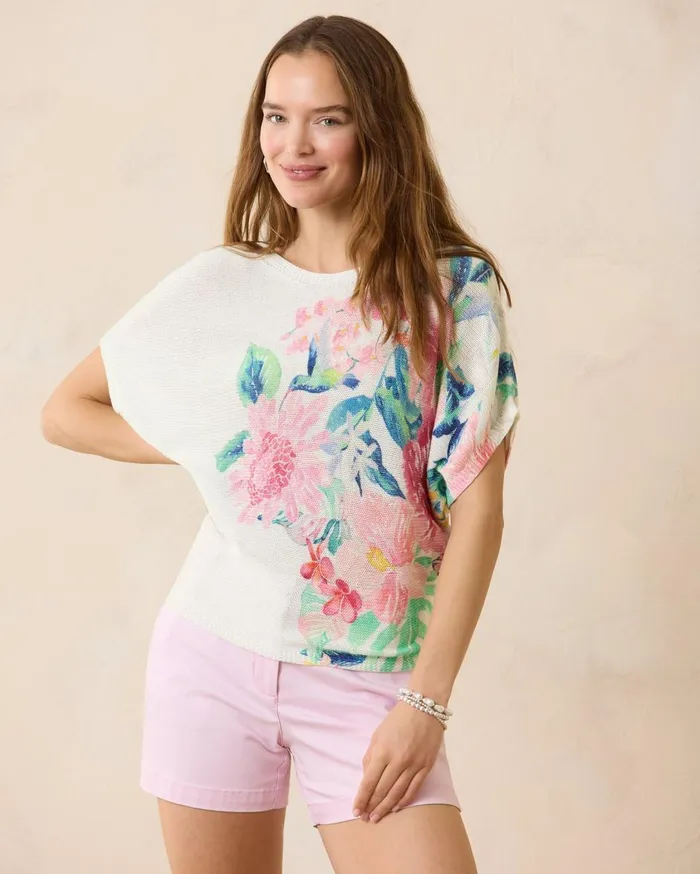 Tommy Bahama Perfectly Paradise ShortSleeve Dolman Sweater White Women Sweaters Tommy Bahama Perfectly Paradise ShortSleeve Dolman Sweater White Women Sweaters