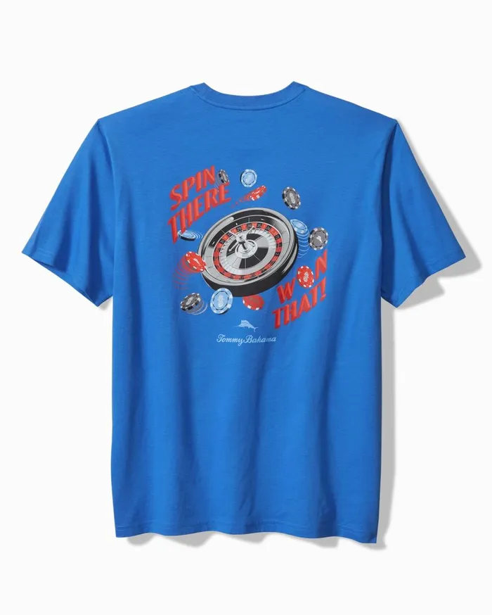 Tommy Bahama Spin There Won That Graphic Pocket TShirt Palace Blue Men TShirts