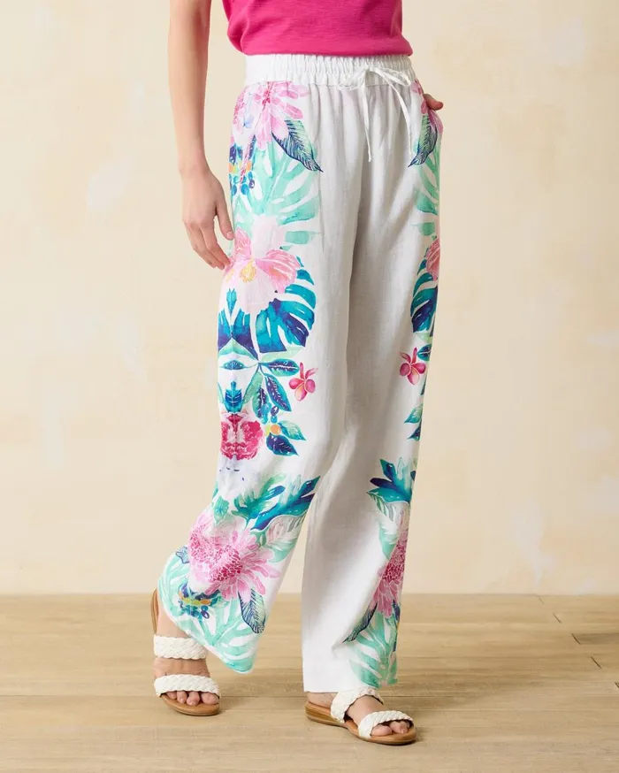 Tommy Bahama Two Palms Perfectly Paradise HighRise Linen Easy Pants White Women Pants and Crops Tommy Bahama Two Palms Perfectly Paradise HighRise Linen Easy Pants White Women Pants and Crops