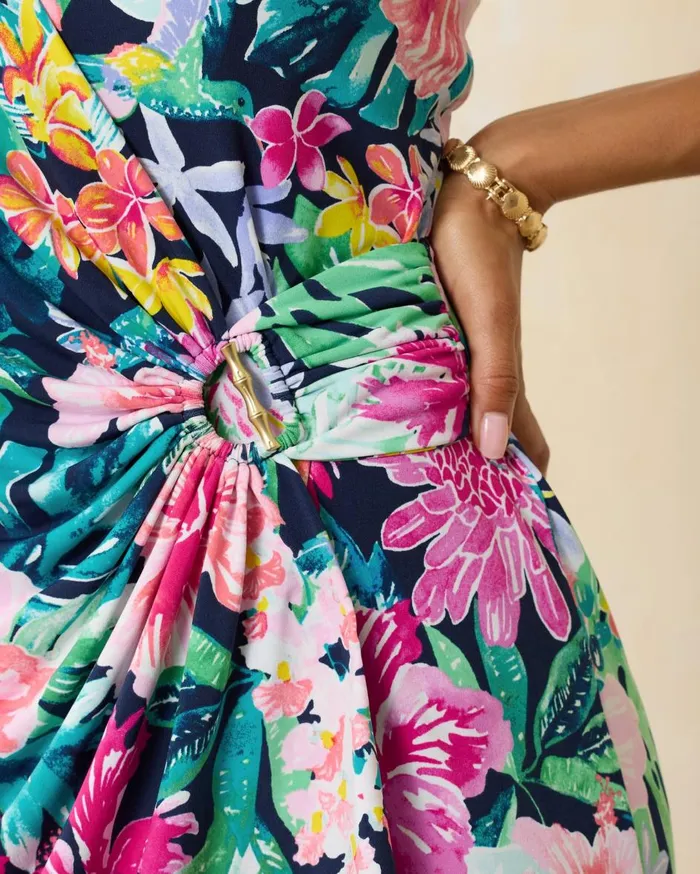 Tommy Bahama Veranda ZipFront Dress Black Women Dresses