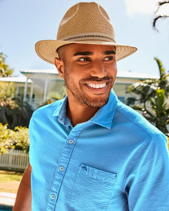 Tommy Bahama Yamba Surf Straw Hat Khaki MenBig and Tall Hats and Caps