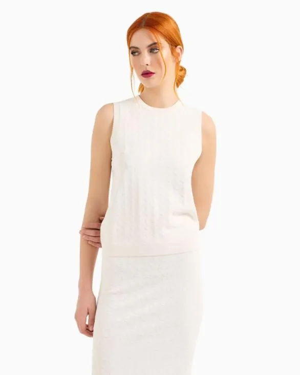 Top With Allover Logo White Women Armani Matching Sets Top With Allover Logo White Women Armani Matching Sets