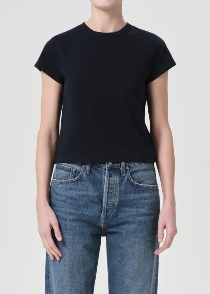 Tops and Bodysuits Women Agolde Adine Shrunken Tee In Storm