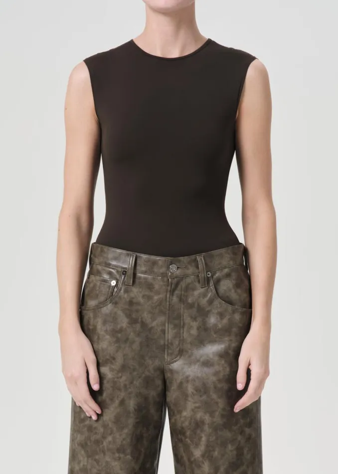 Tops and Bodysuits Women Agolde Aura Sleeveless Bodysuit In Potion