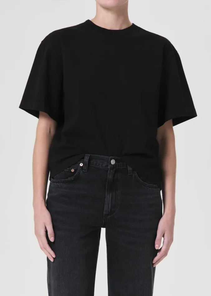 Tops and Bodysuits Women Agolde Sulma Drop Shoulder Tee In Black