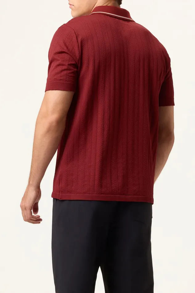 Tops and TShirts Men Fila Challenger Cable Zip Polo 600 Syrah Tops and TShirts Men Fila Challenger Cable Zip Polo 600 Syrah