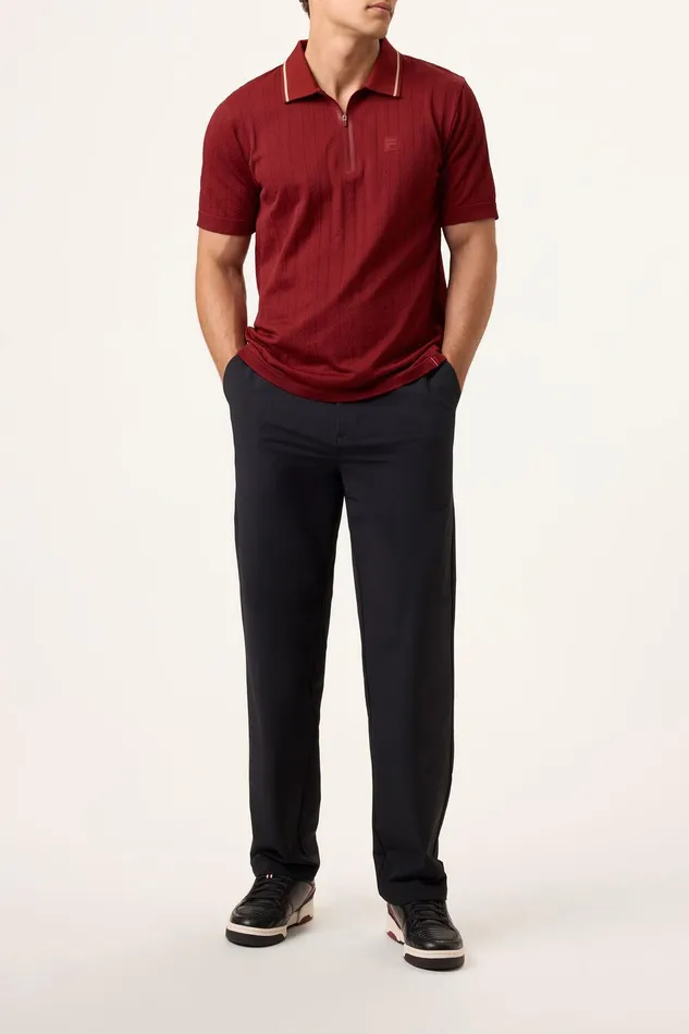 Tops and TShirts Men Fila Challenger Cable Zip Polo 600 Syrah Tops and TShirts Men Fila Challenger Cable Zip Polo 600 Syrah