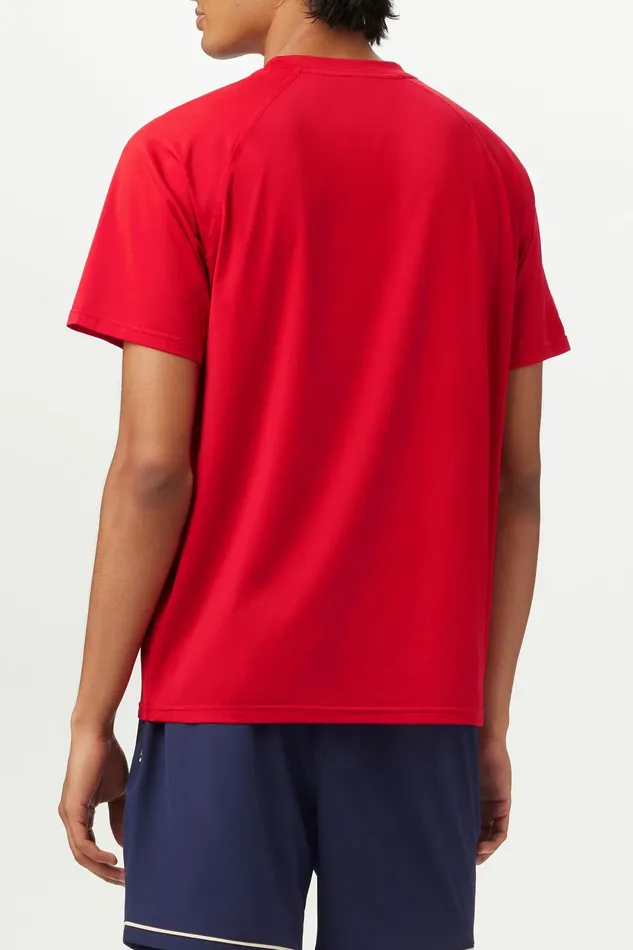 Tops and TShirts Men Fila Short Sleeve Crewneck 622 Fila Red Tops and TShirts Men Fila Short Sleeve Crewneck 622 Fila Red
