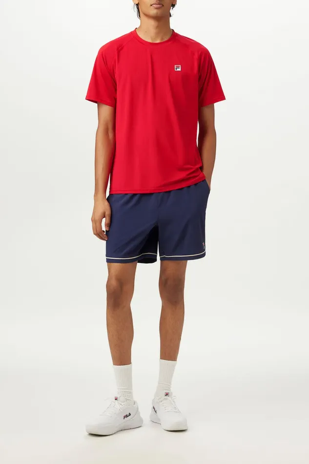 Tops and TShirts Men Fila Short Sleeve Crewneck 622 Fila Red Tops and TShirts Men Fila Short Sleeve Crewneck 622 Fila Red