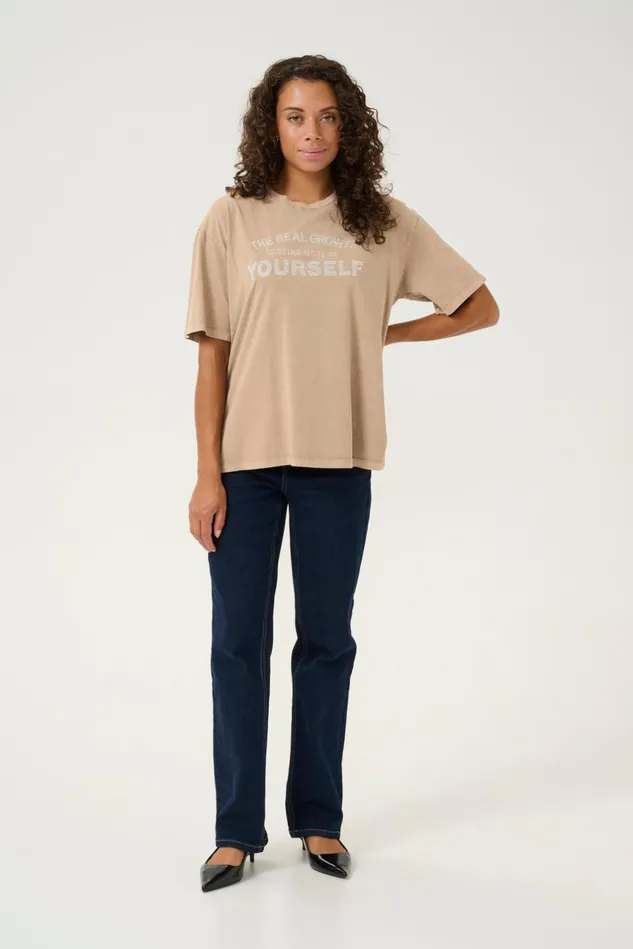 Tops and TShirts Women CULTURE CUchamanna Tshirt Dune Wash