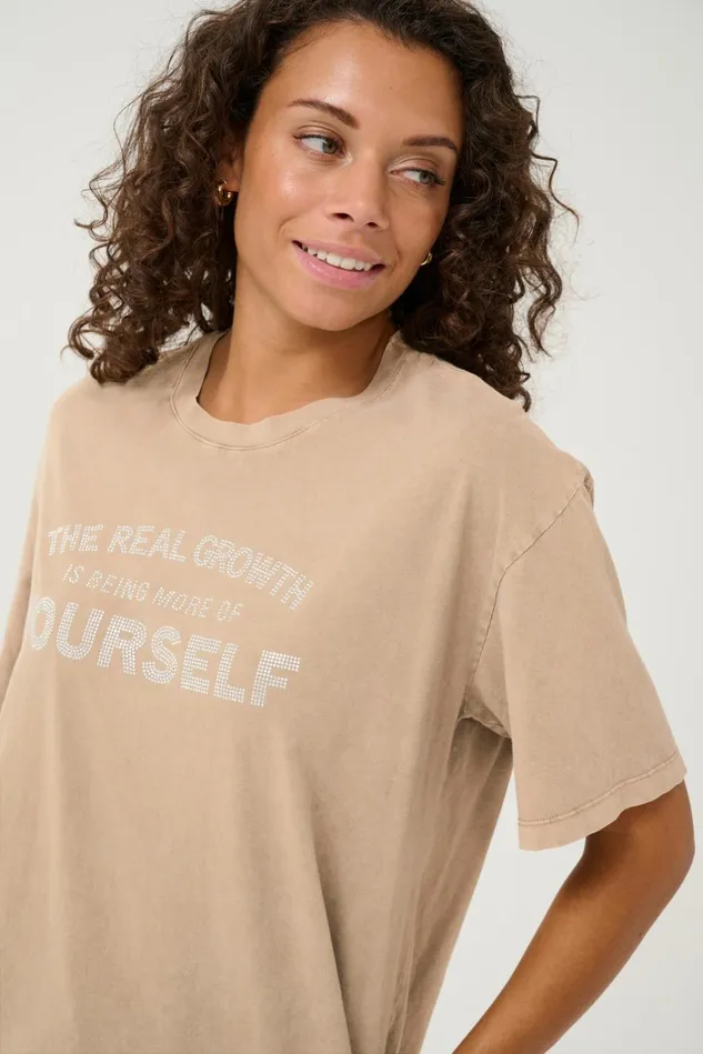Tops and TShirts Women CULTURE CUchamanna Tshirt Dune Wash