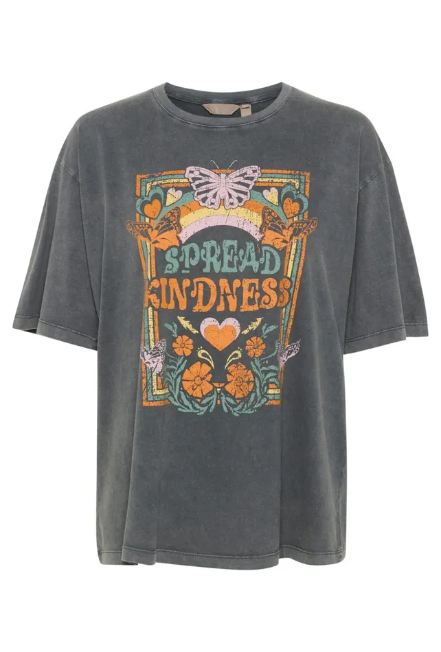 Tops and TShirts Women CULTURE CUreem Tshirt Black Wash