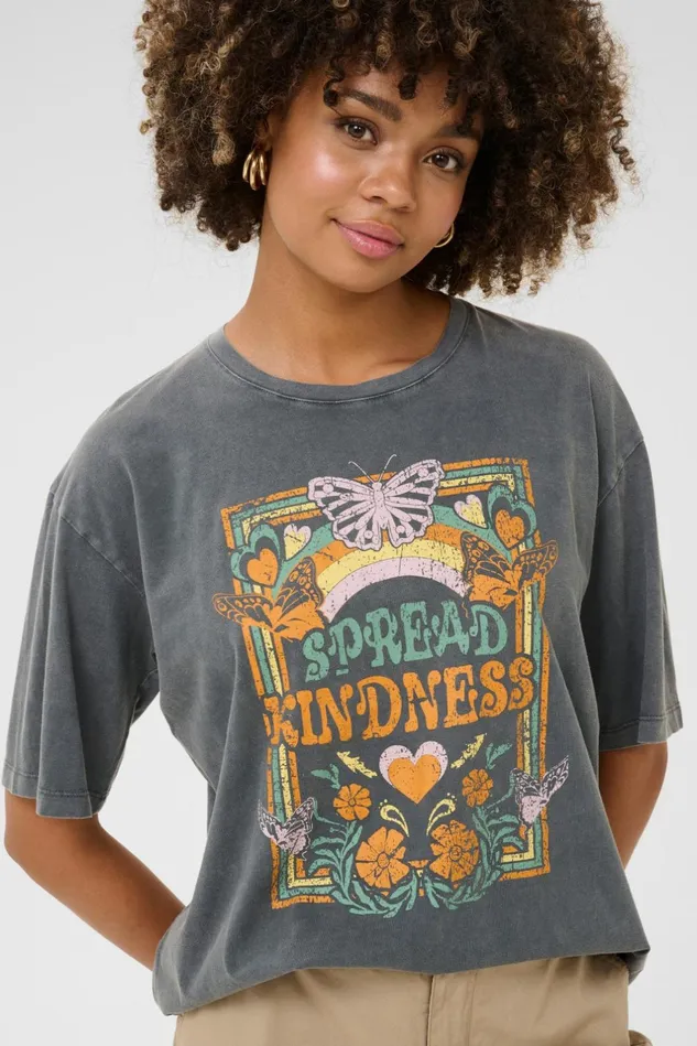 Tops and TShirts Women CULTURE CUreem Tshirt Black Wash