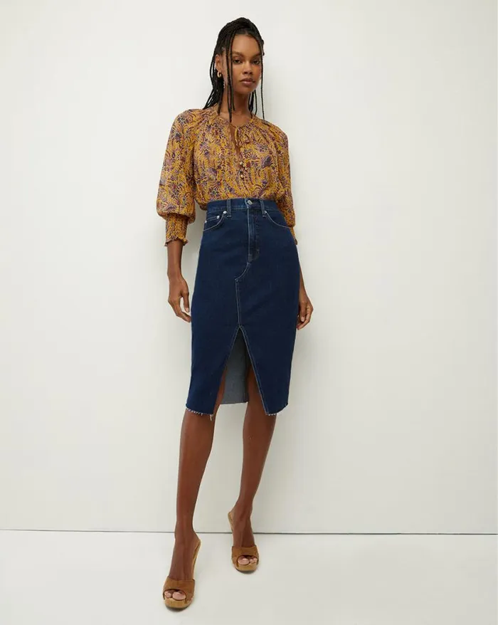 Tops and Tees Shop Veronica Beard Amato Top Saffron Multi