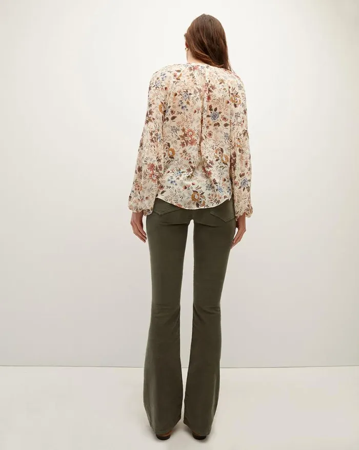 Tops and Tees Shop Veronica Beard Clarina Floral SilkGeorgette Top Ecru Multi