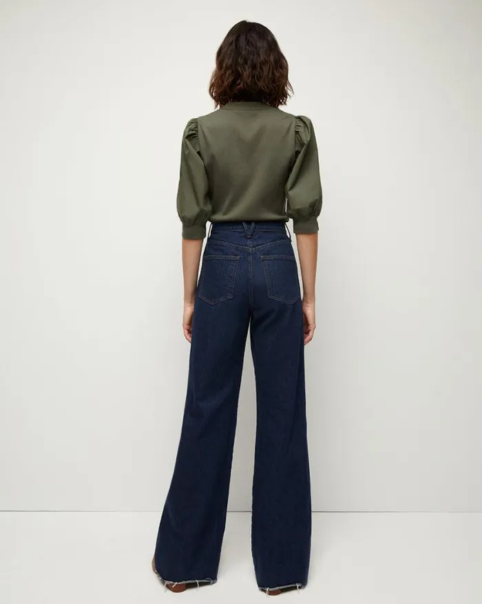 Tops and Tees Shop Veronica Beard Coralee PuffSleeve Tee Army