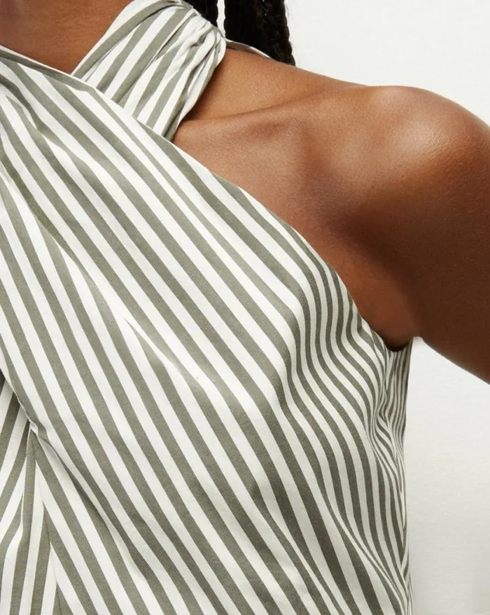 Tops and Tees Shop Veronica Beard Drey Striped Top Bright Armywhite