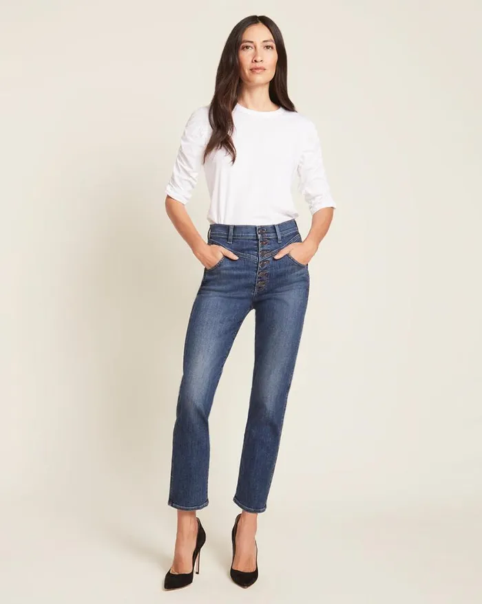 Tops and Tees Shop Veronica Beard Waldorf RuchedSleeve Tee Black