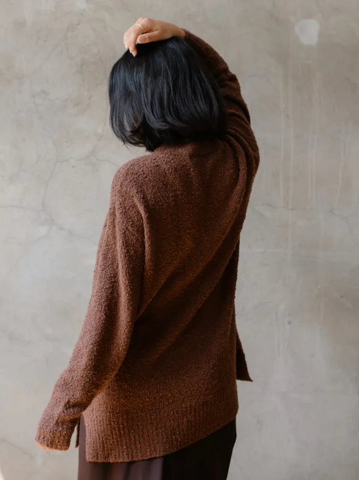 Tops Women Able Alexis Boucle Sweater Mocha
