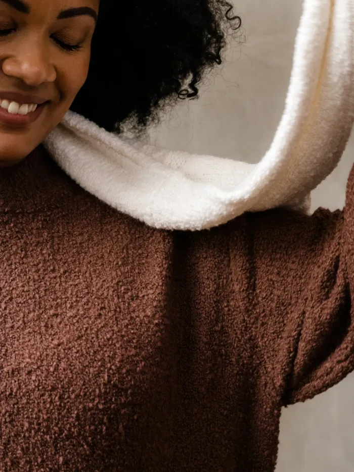 Tops Women Able Alexis Boucle Sweater Mocha
