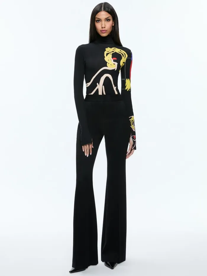 Tops Women Alice Olivia AO X TOM WESSELMANN DELAINA LONG SLEEVE TURTLENECK TOP Natural Beauty
