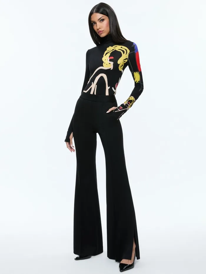 Tops Women Alice Olivia AO X TOM WESSELMANN DELAINA LONG SLEEVE TURTLENECK TOP Natural Beauty