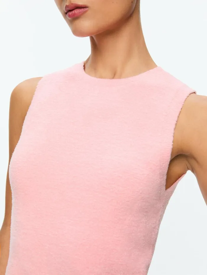 Tops Women Alice Olivia AMITY SLEEVELESS CREW Rose Quartz