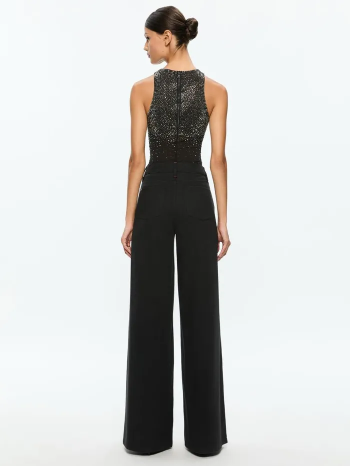 Tops Women Alice Olivia PANIA EMBELLISHED TOP Black
