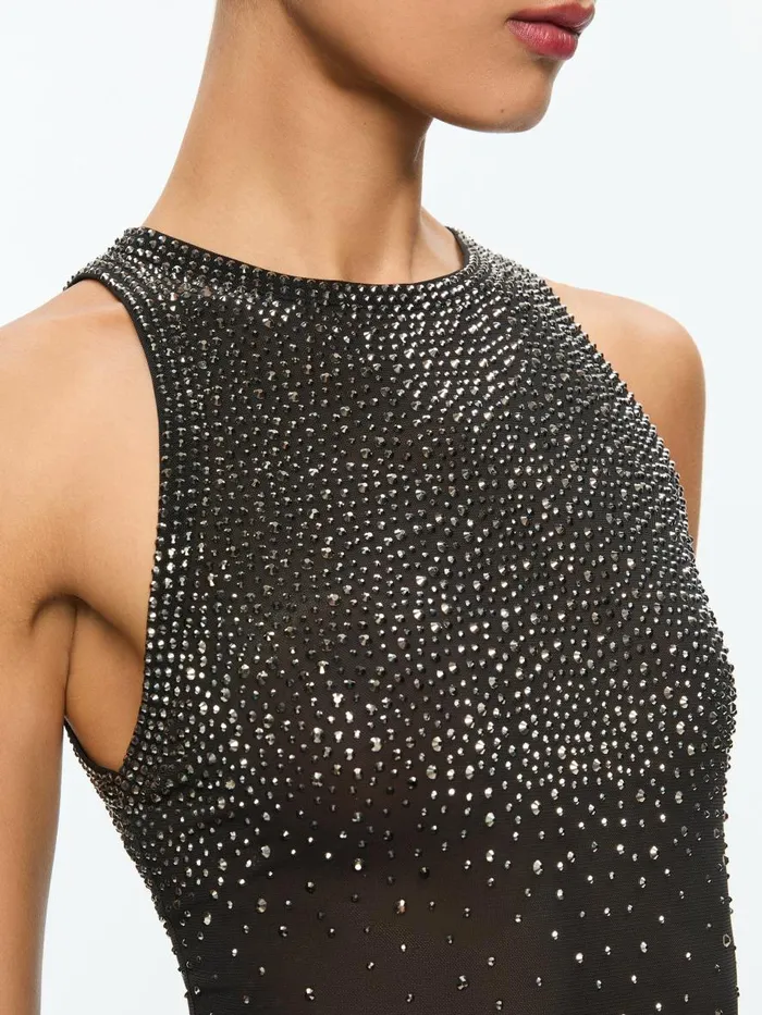 Tops Women Alice Olivia PANIA EMBELLISHED TOP Black