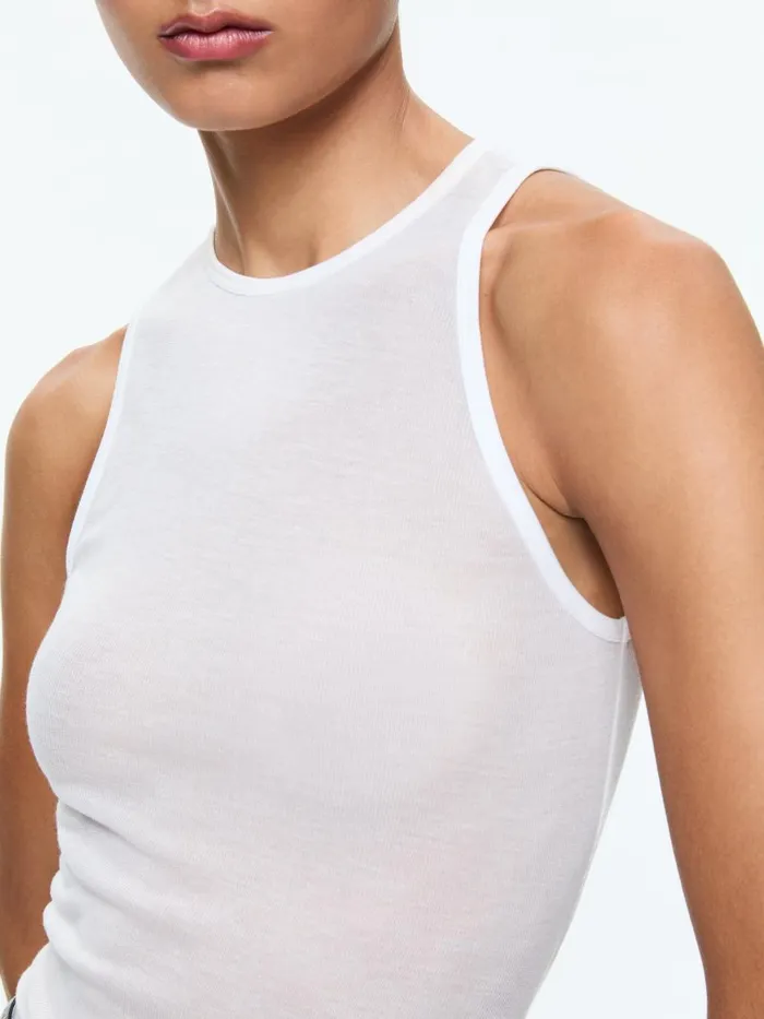 Tops Women Alice Olivia PANIA RACERBANK LONG TANK Black