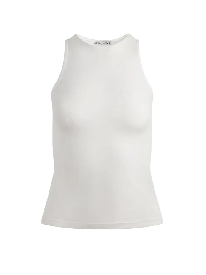Tops Women Alice Olivia PANIA RACERBANK LONG TANK Black