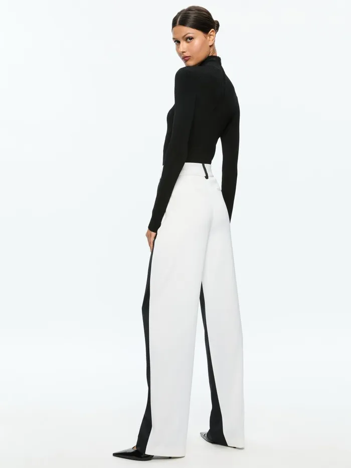 Tops Women Alice Olivia ROBERTA LONG SLEEVE RIBBED TURTLENECK Black
