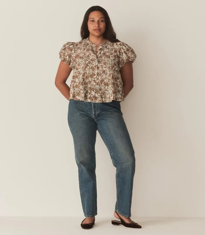 Tops Women DEN Millie Top Blanc Narcissus Floral Tops Women DEN Millie Top Blanc Narcissus Floral